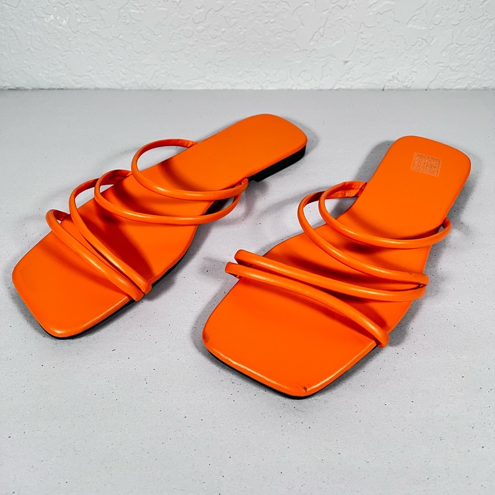 2 Pair Of Slide Sandals Denim & Orange - Picture 10 of 13